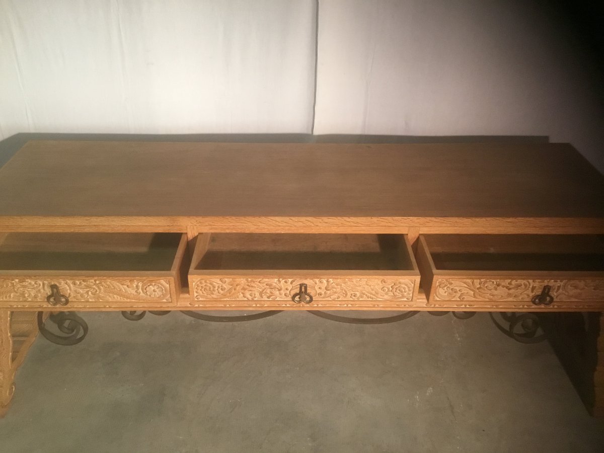 Large Art Deco Console Table-photo-2