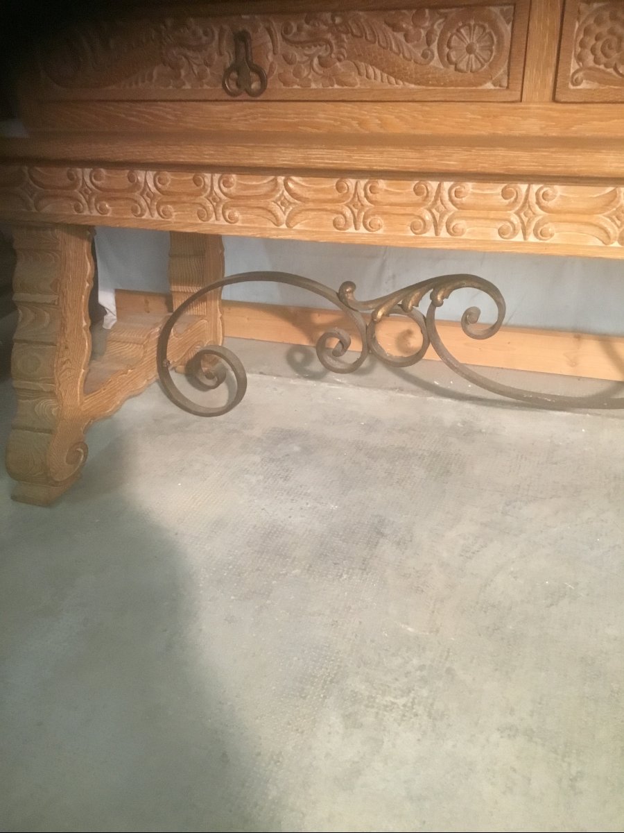 Large Art Deco Console Table-photo-4