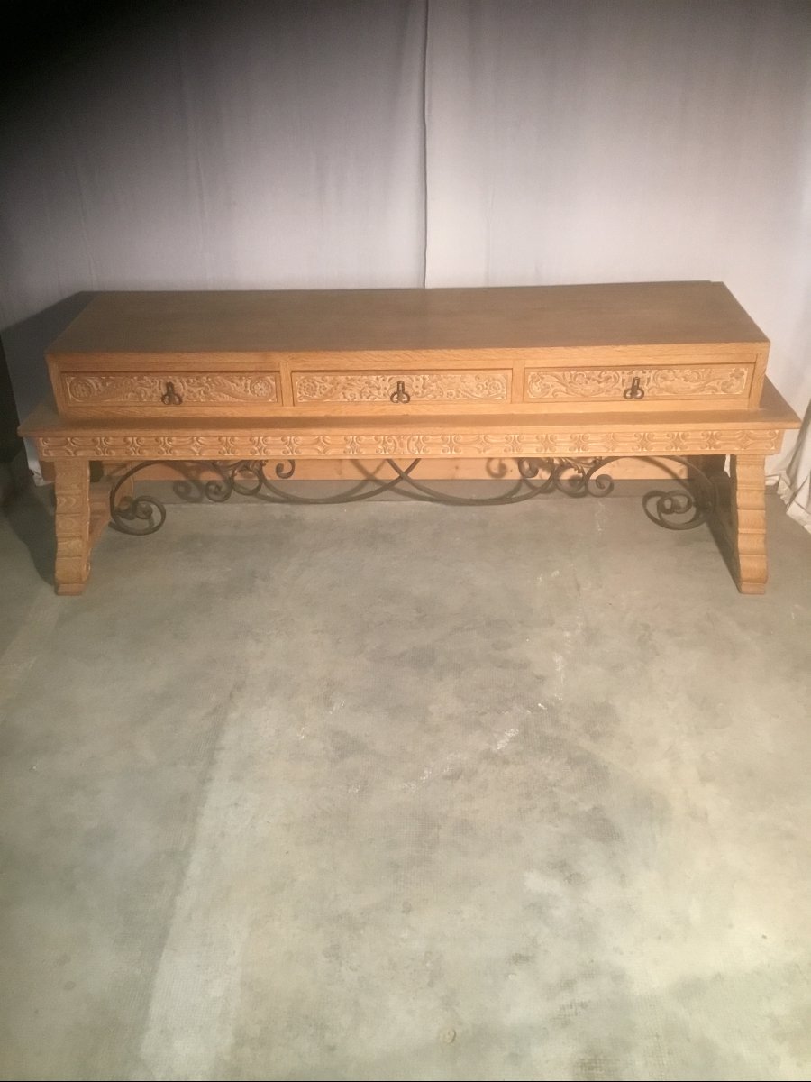 Large Art Deco Console Table-photo-1