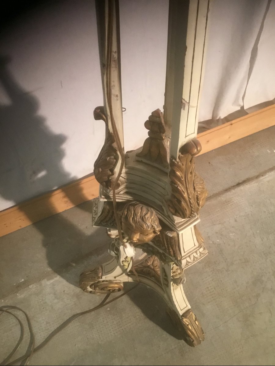 lampadaire en bois sculpté-photo-5