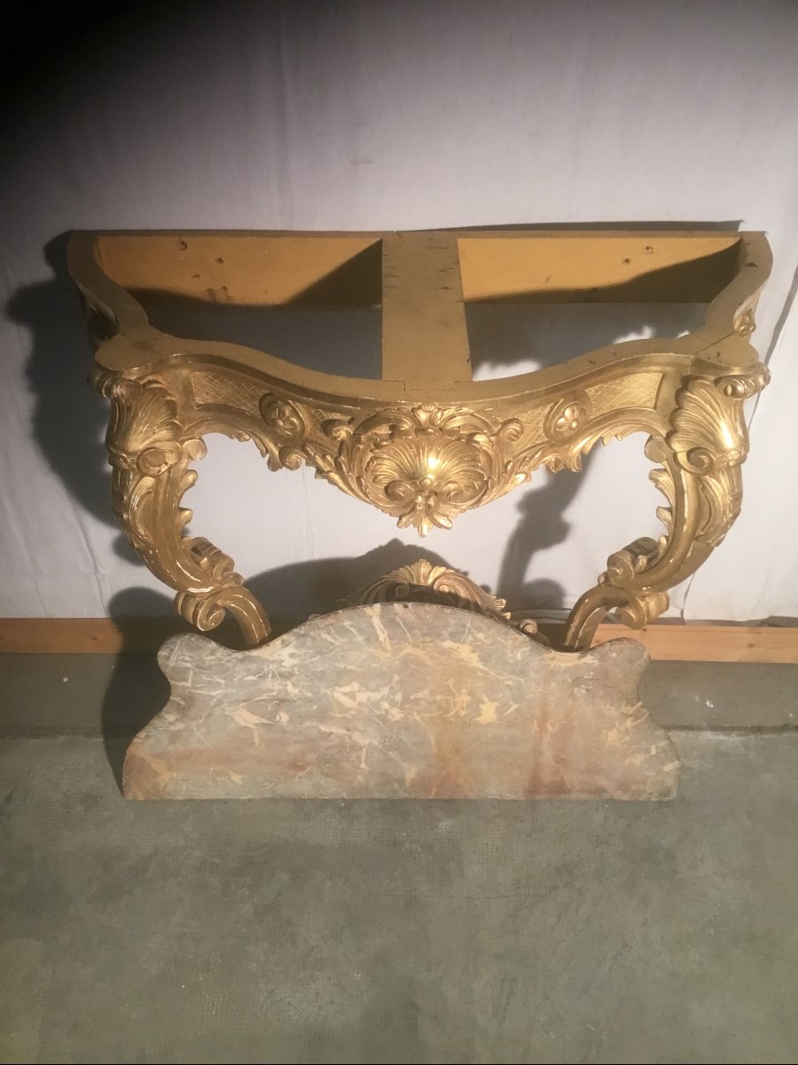 Gilded Napoleon III Console Table-photo-3