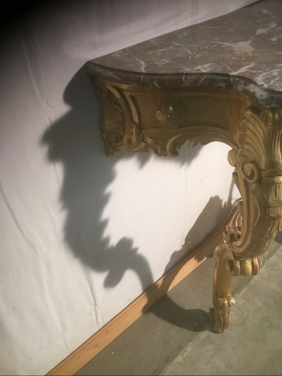 Gilded Napoleon III Console Table-photo-5