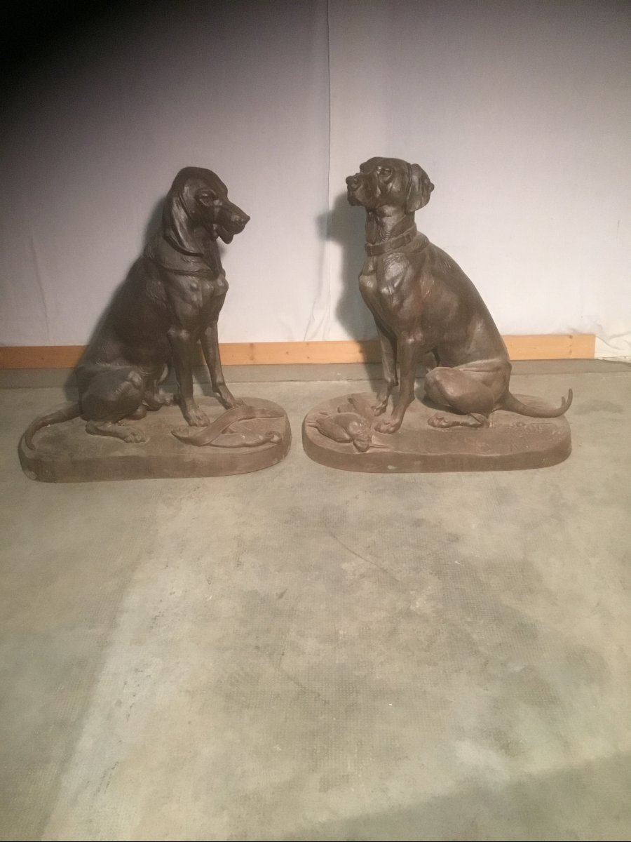Pair Of Cast-iron Statues