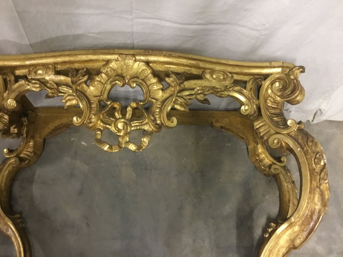 Italian Golden Wood Console-photo-3