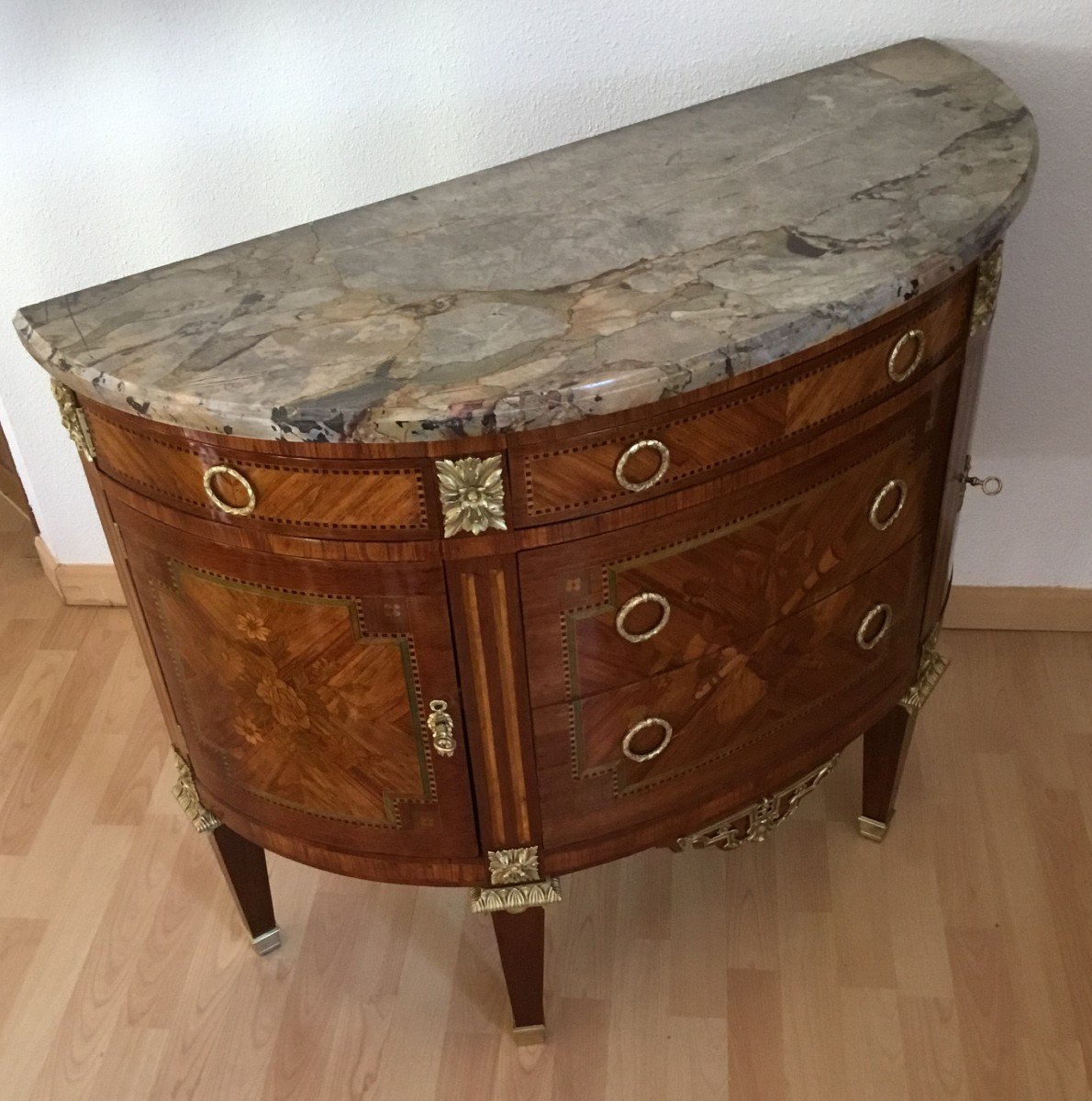 Commode Demi Lune Napoléon III-photo-2