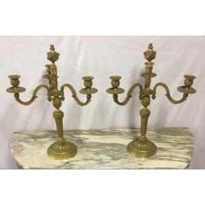 Pair Of Bronze Candlesticks