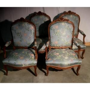 4 fauteuils en palissandre