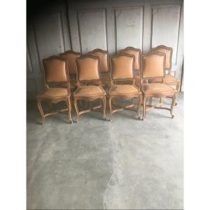 8 chaises style Louis XV