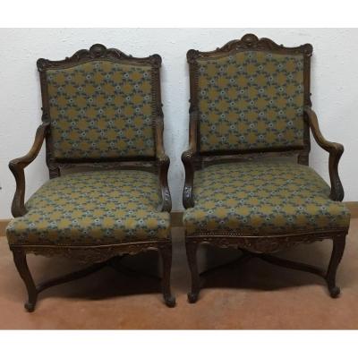 Pair Of Louis XV Style Armchairs