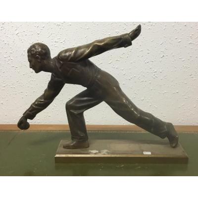 Bronze Petanque Player