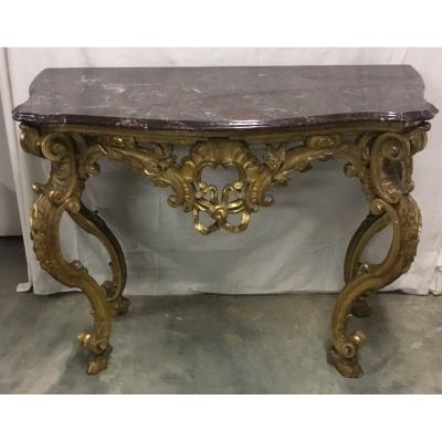 Console En Bois Doré Italienne