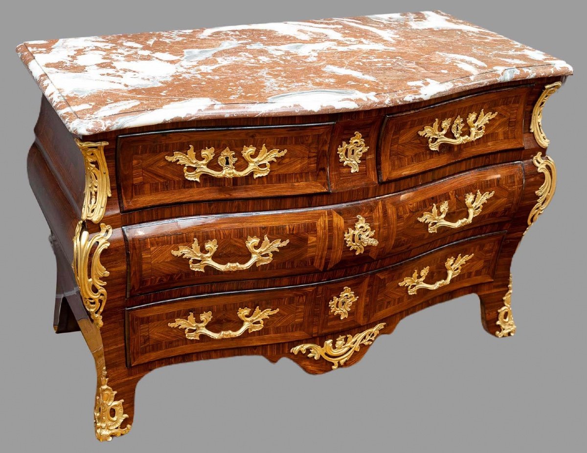 Tomb Shaped Chest Of Drawers Louis XV Period.-photo-2