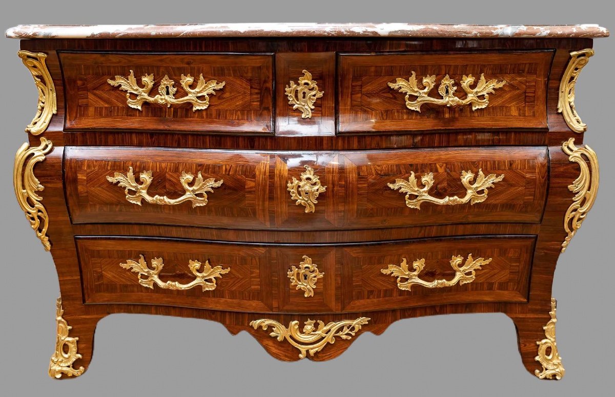 Tomb Shaped Chest Of Drawers Louis XV Period.