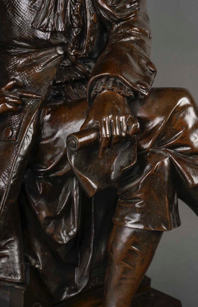 Very Large Bronze Figuring Molière-photo-4