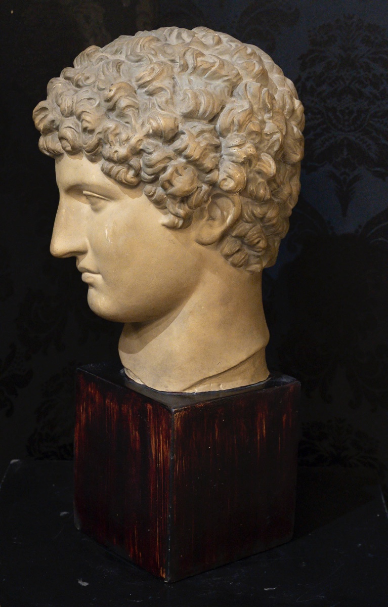 Patinated Plaster Bust-photo-3