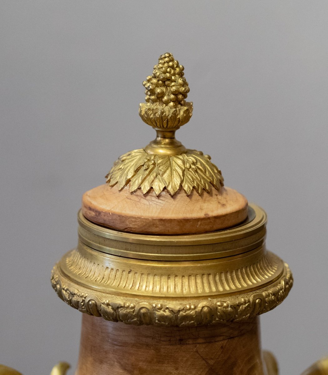 Vase Couvert En Bois Et Bronze-photo-4