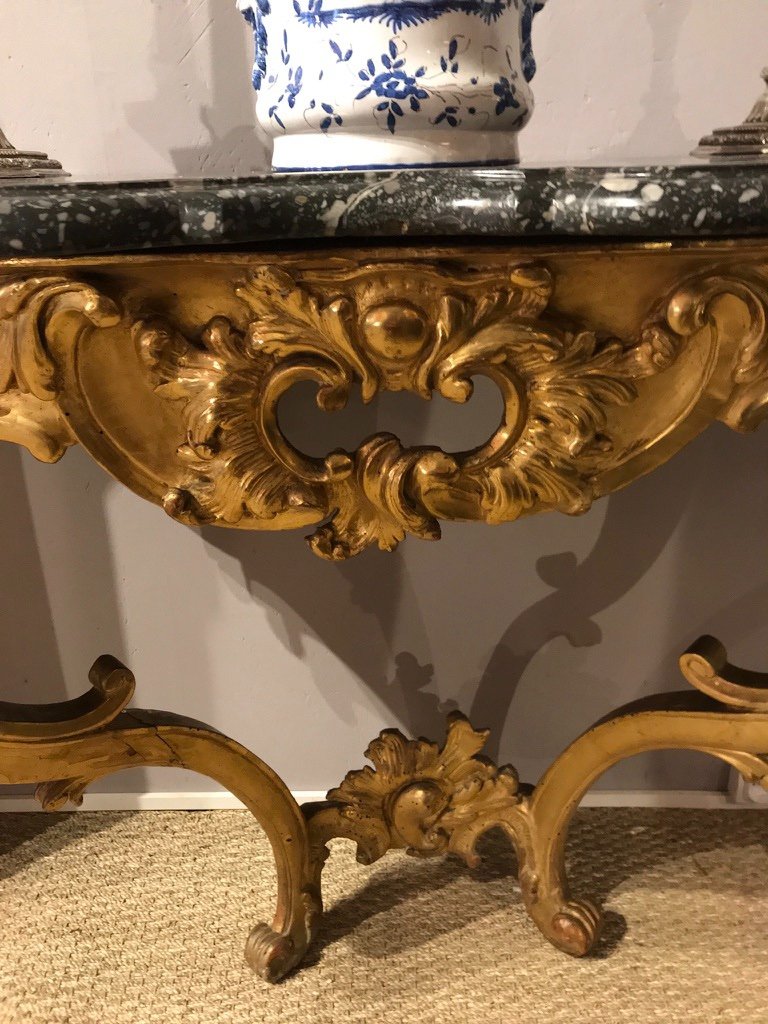 Wall Console In Golden Wood-photo-2