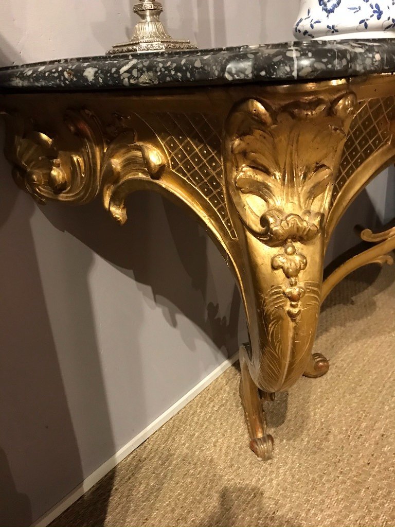 Wall Console In Golden Wood-photo-3
