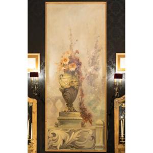 Grande huile sur toile fin XIX ème