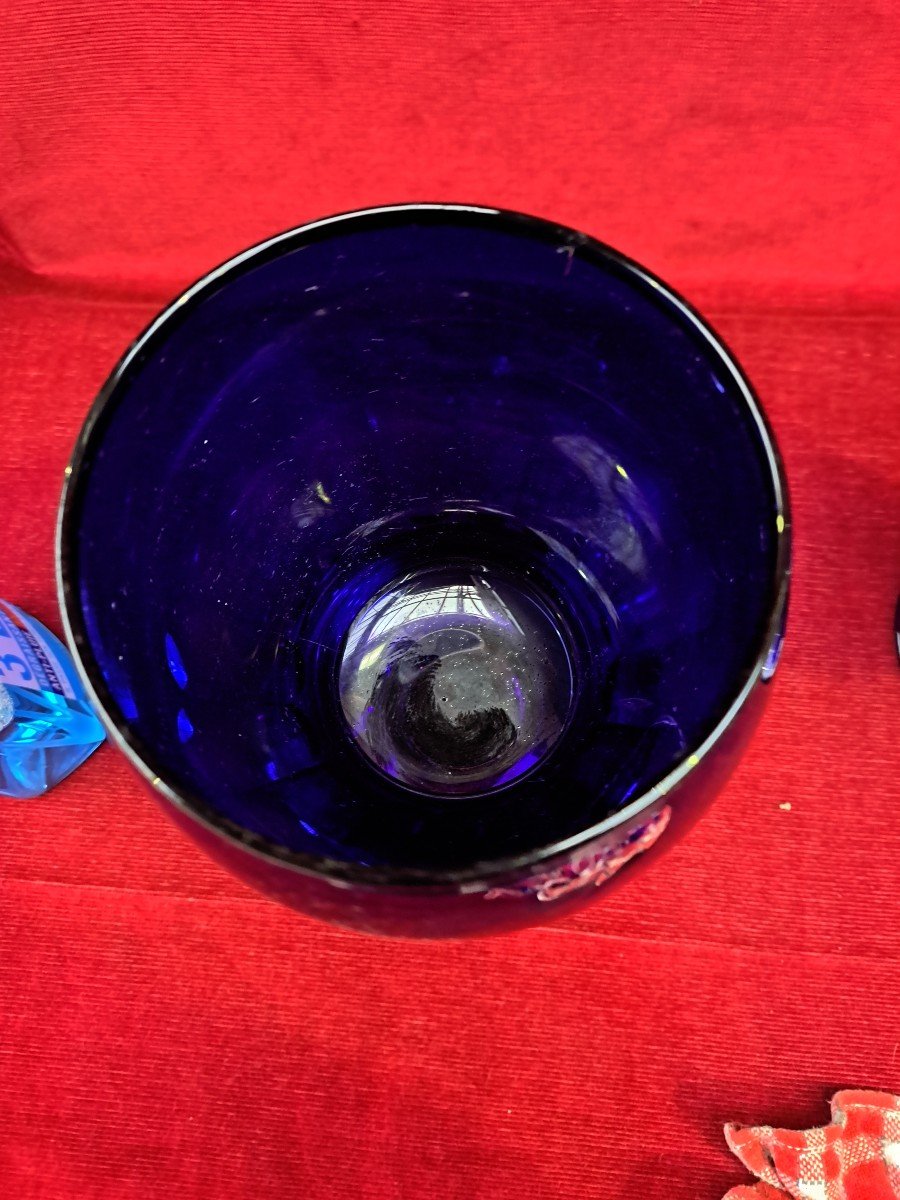 Two Blue Glass Jars-photo-3