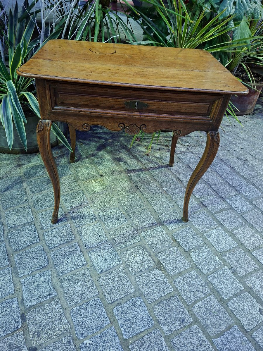 Petite table Louis XV en chêne-photo-1