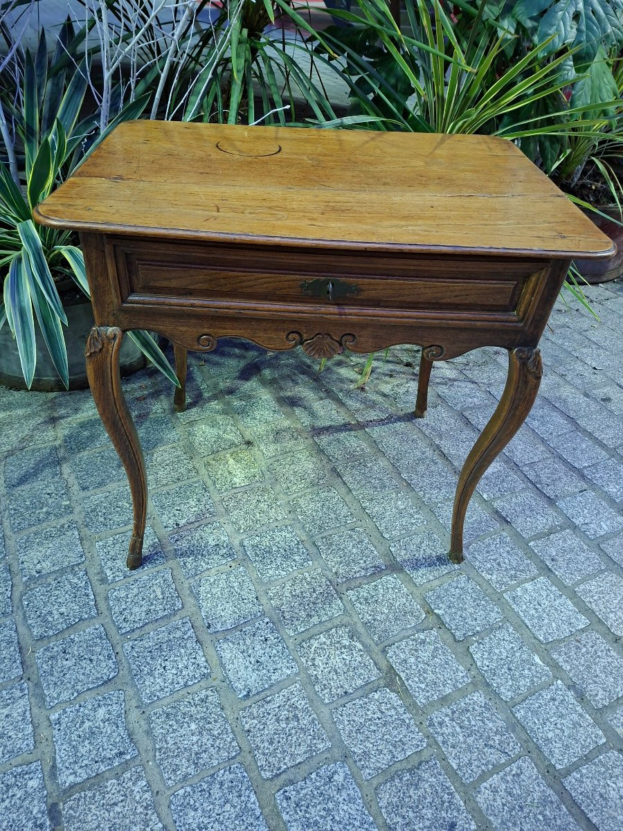 Petite table Louis XV en chêne-photo-5