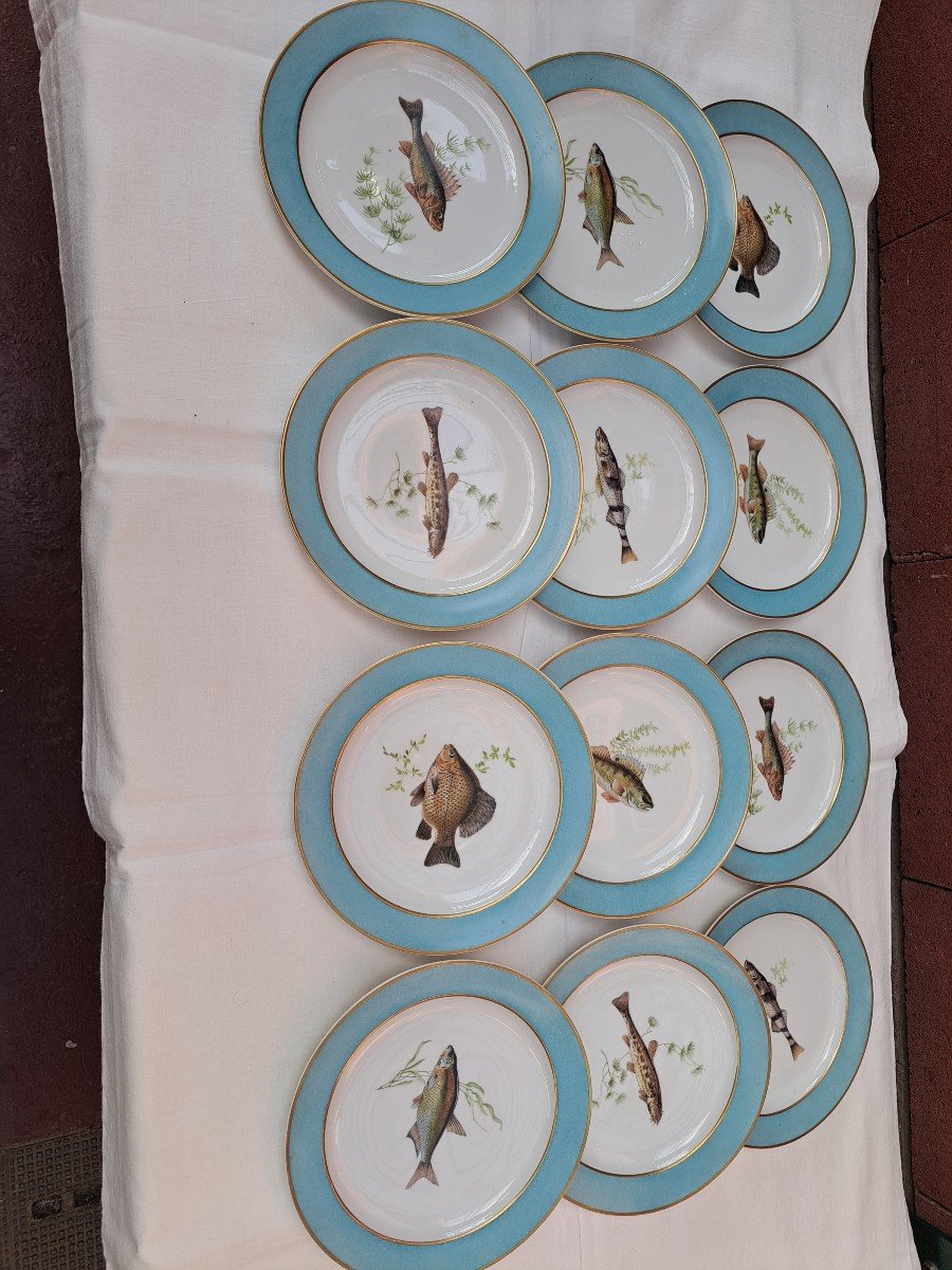 12 Limoges Fish Plates-photo-2