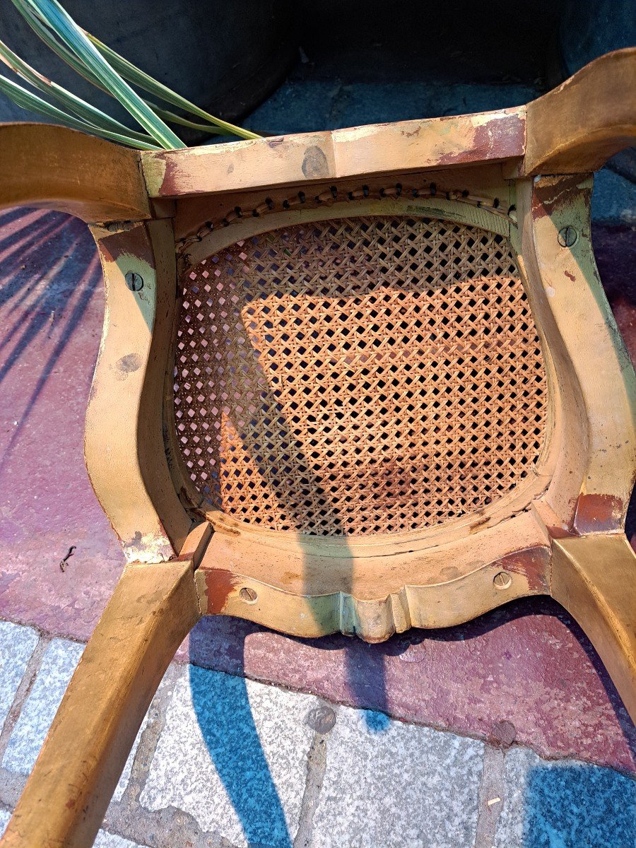 Chaise de chambre en bois doré-photo-1