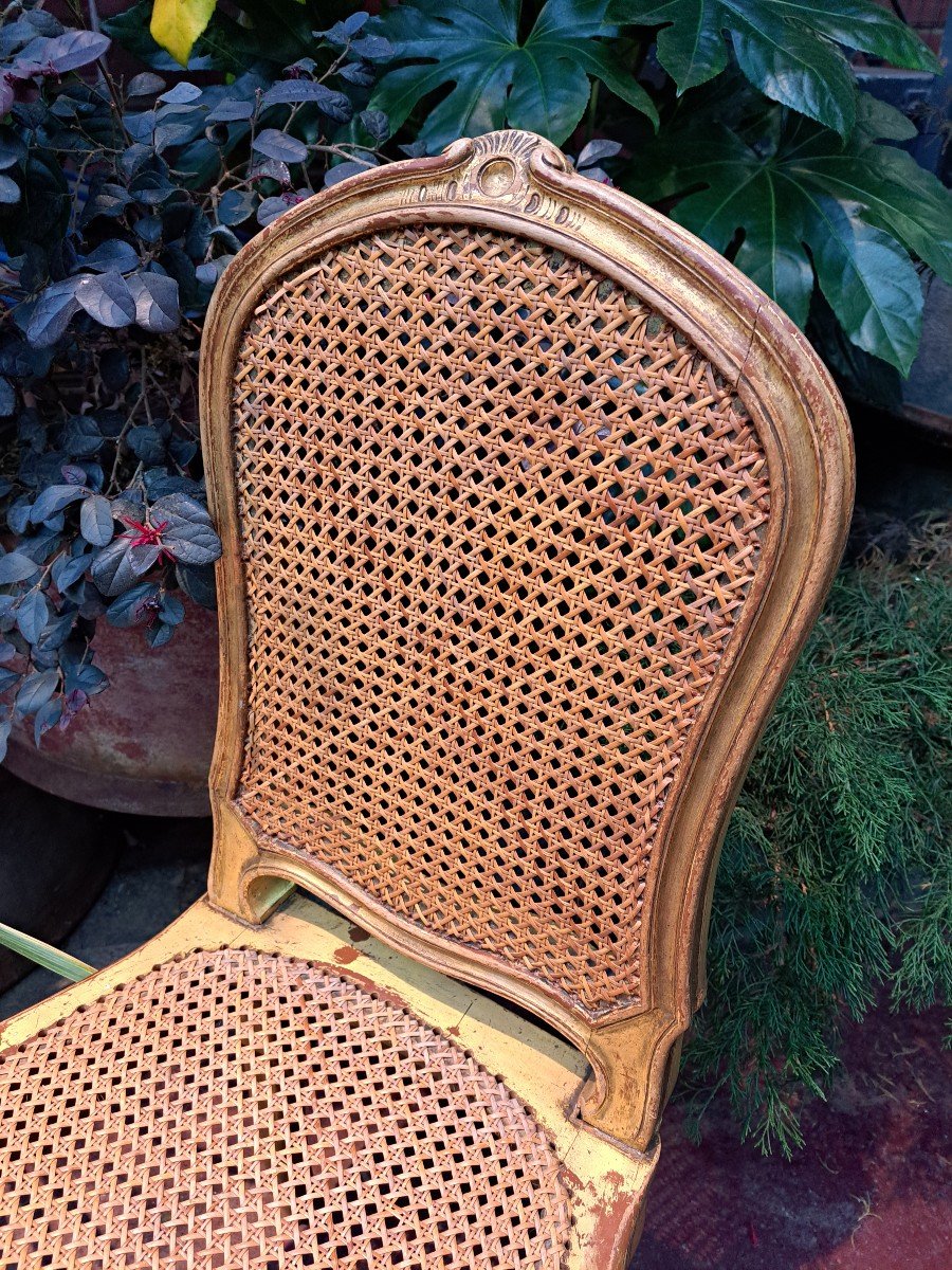 Chaise de chambre en bois doré-photo-5