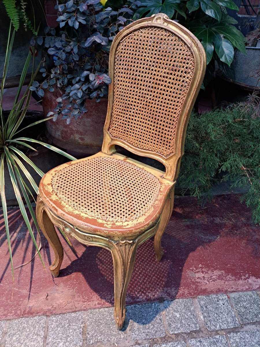 Chaise de chambre en bois doré-photo-6