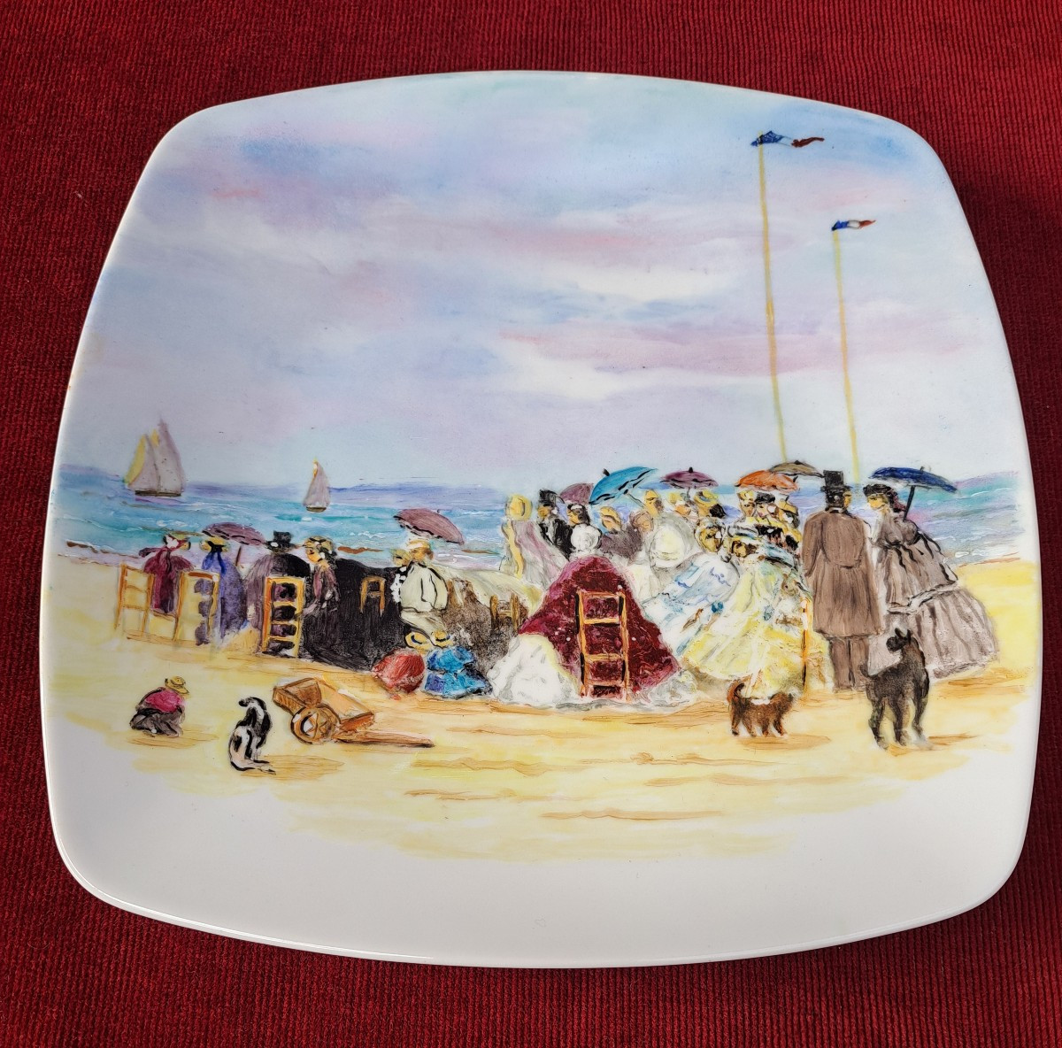 8 Large Boudin Service Plates 