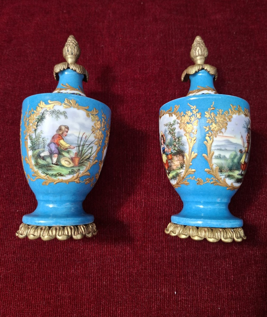 Paire de pots couverts, porcelaine Paris-photo-6