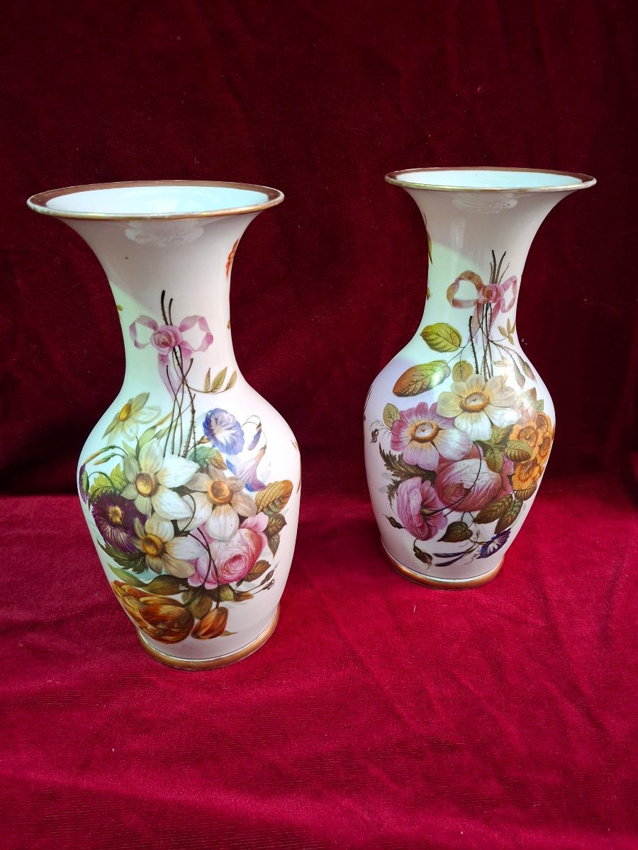 Pair Of Paris Porcelain Vases -photo-2