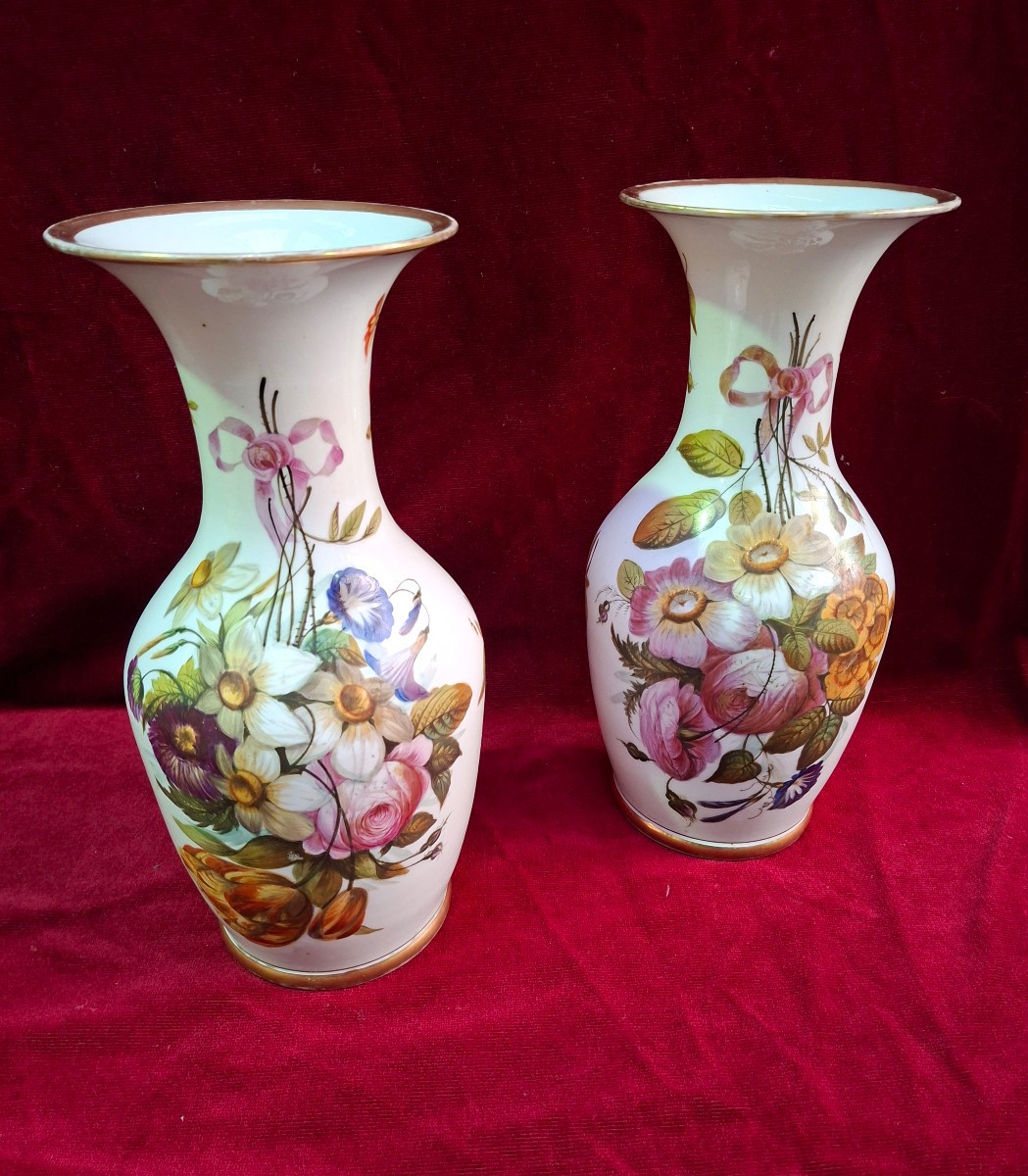 Pair Of Paris Porcelain Vases 