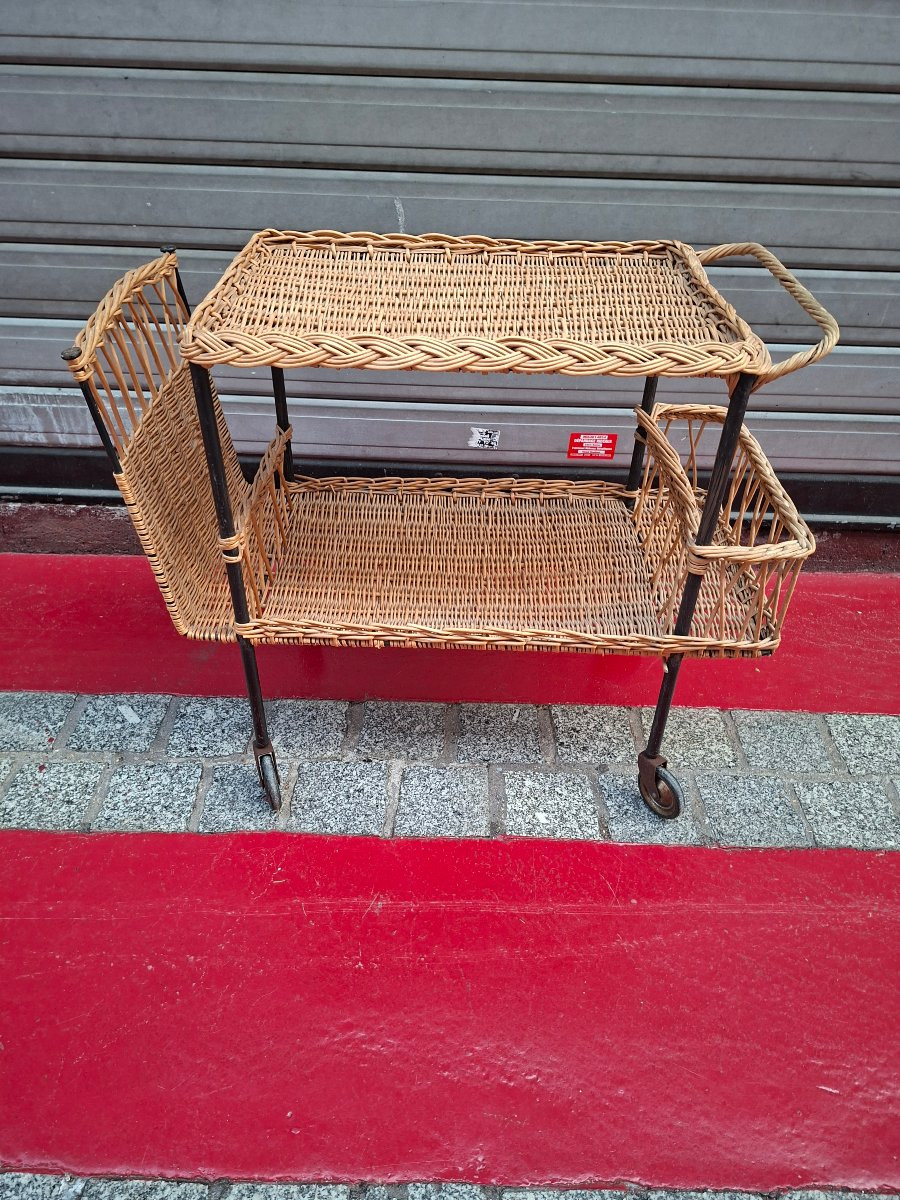 Rattan Serving Cart-photo-1