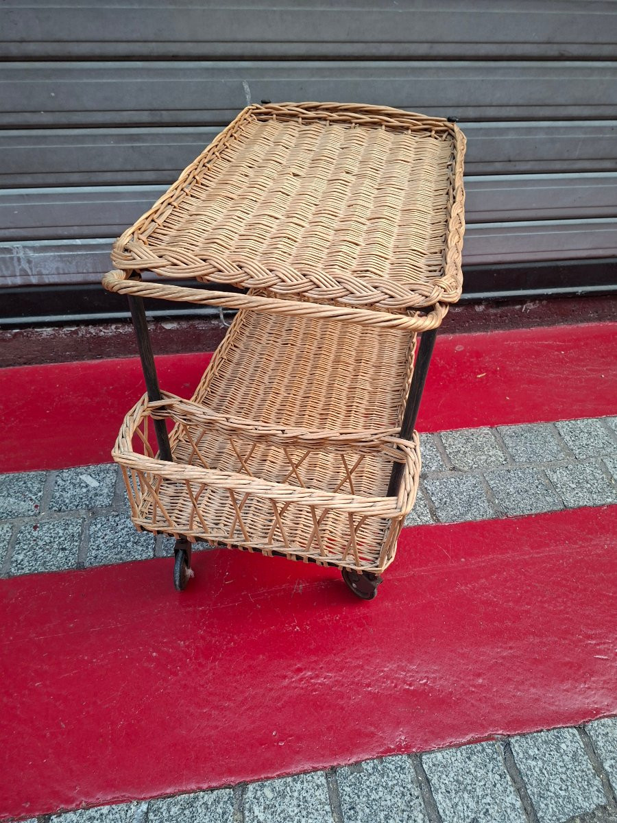 Rattan Serving Cart-photo-2