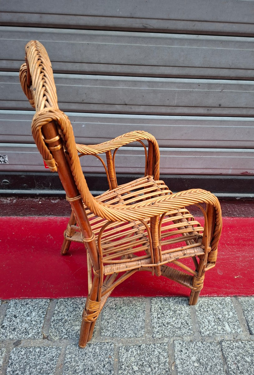 Fauteuil pour enfant en rotin -photo-2