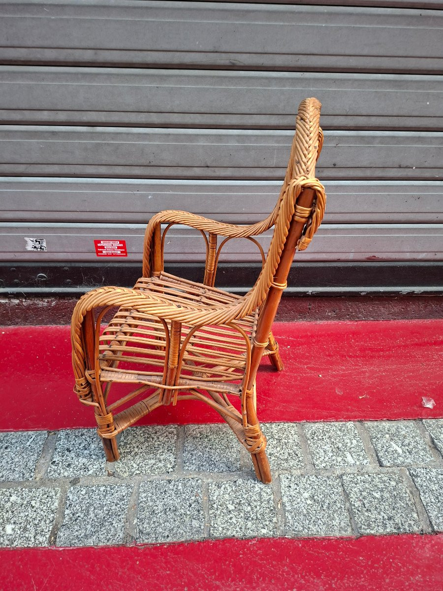 Fauteuil pour enfant en rotin -photo-1