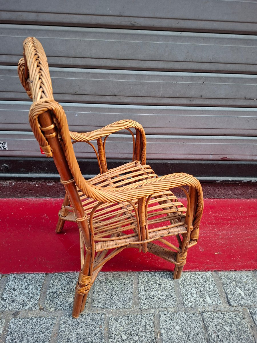 Fauteuil pour enfant en rotin -photo-2