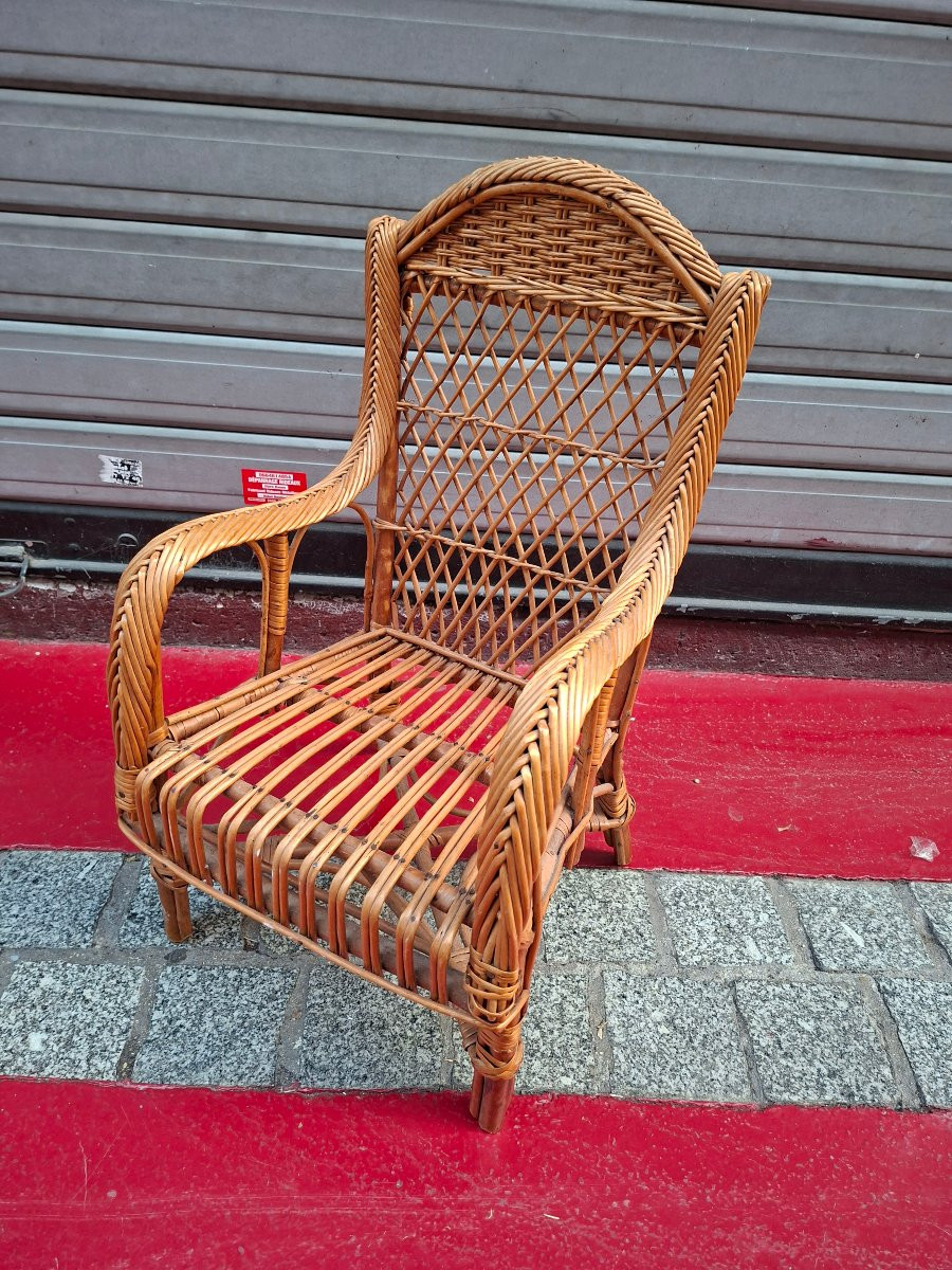 Fauteuil pour enfant en rotin -photo-4