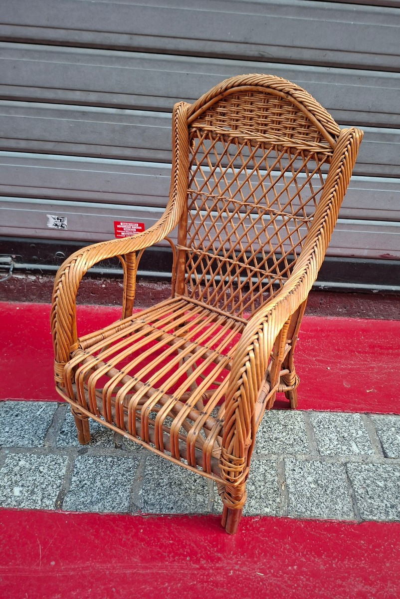 Fauteuil pour enfant en rotin 