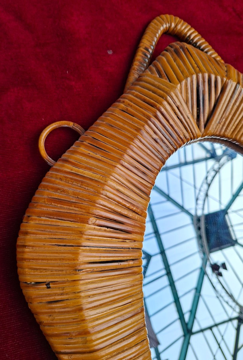 1950s Rattan Mirror-photo-2