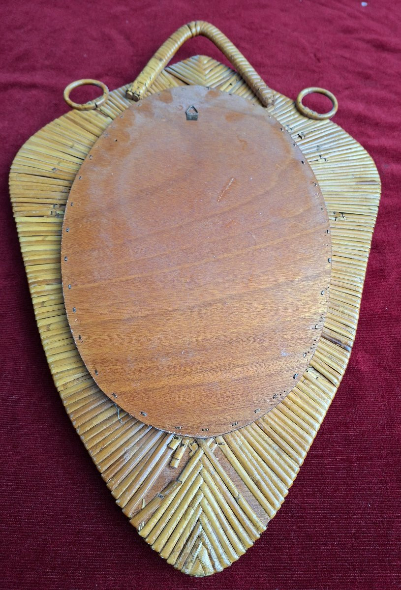 1950s Rattan Mirror-photo-3
