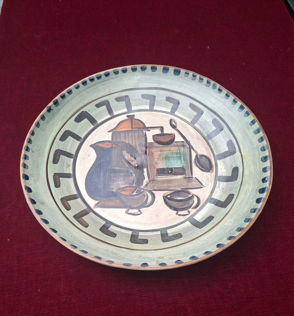 Large Vallauris Platter Signed Le Belier