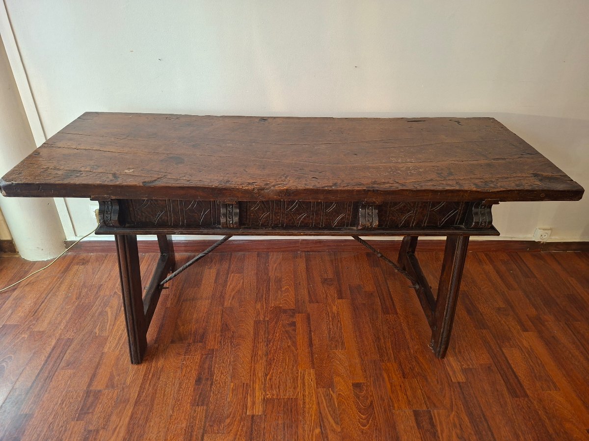 Rectangular Spanish Table Made Of Walnut-photo-2