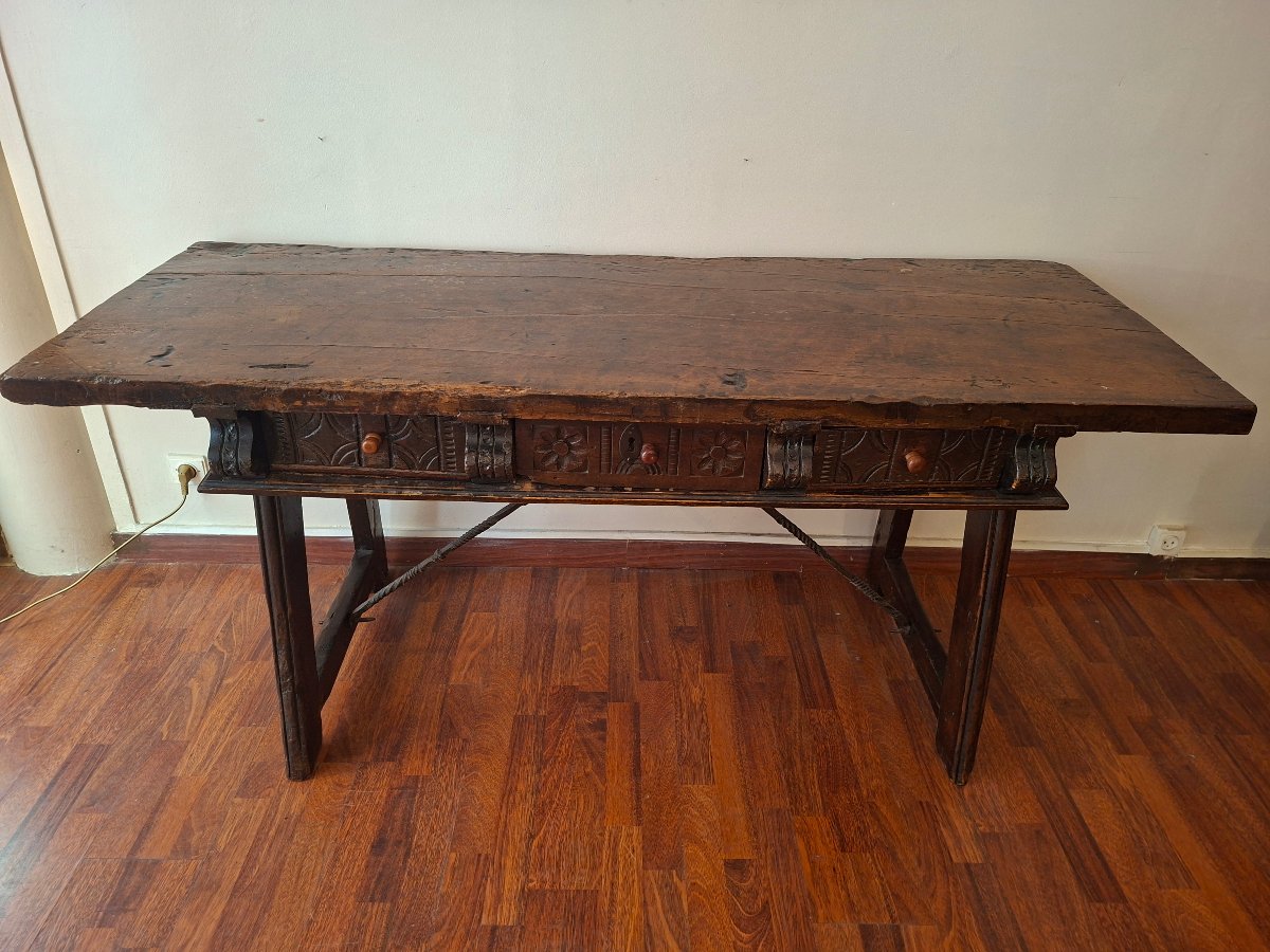 Rectangular Spanish Table Made Of Walnut