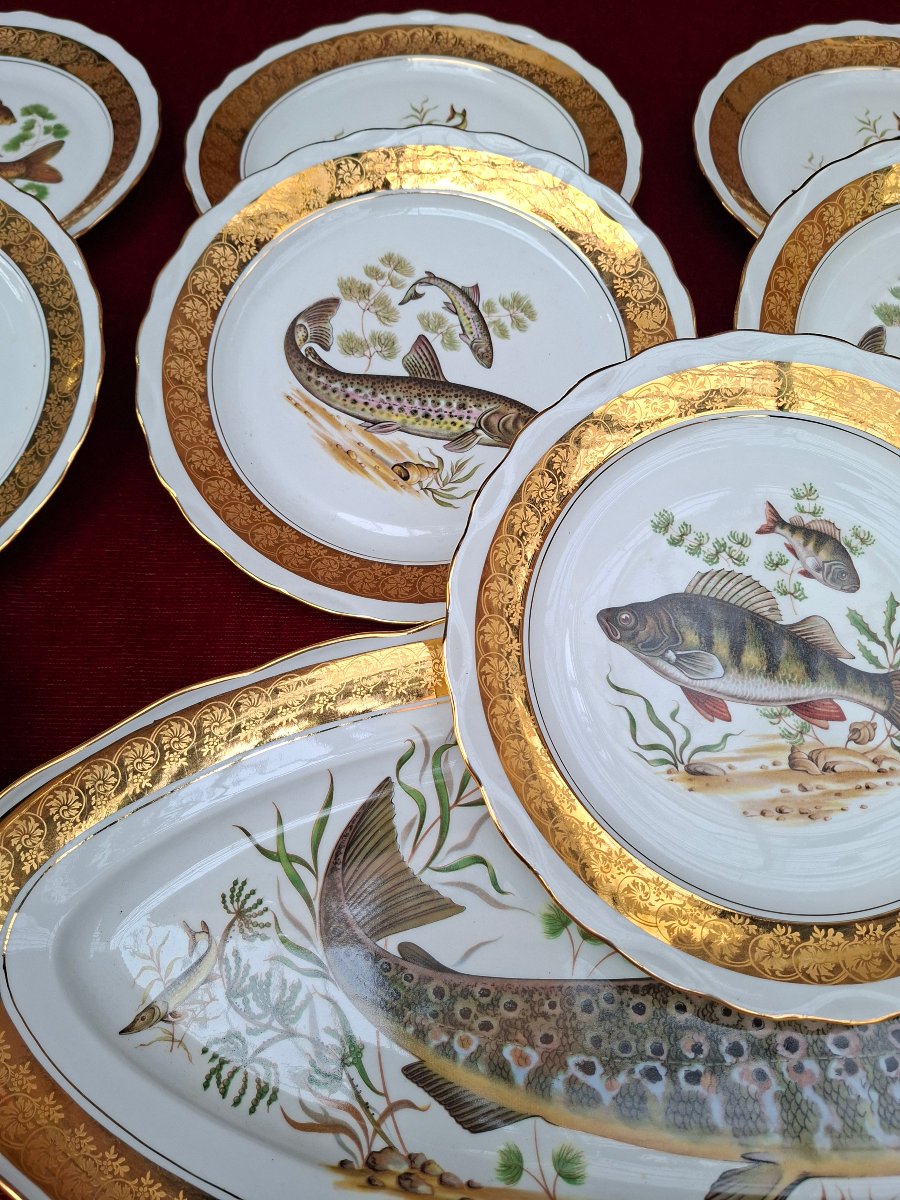 Service à poisson porcelaine Limoges-photo-2