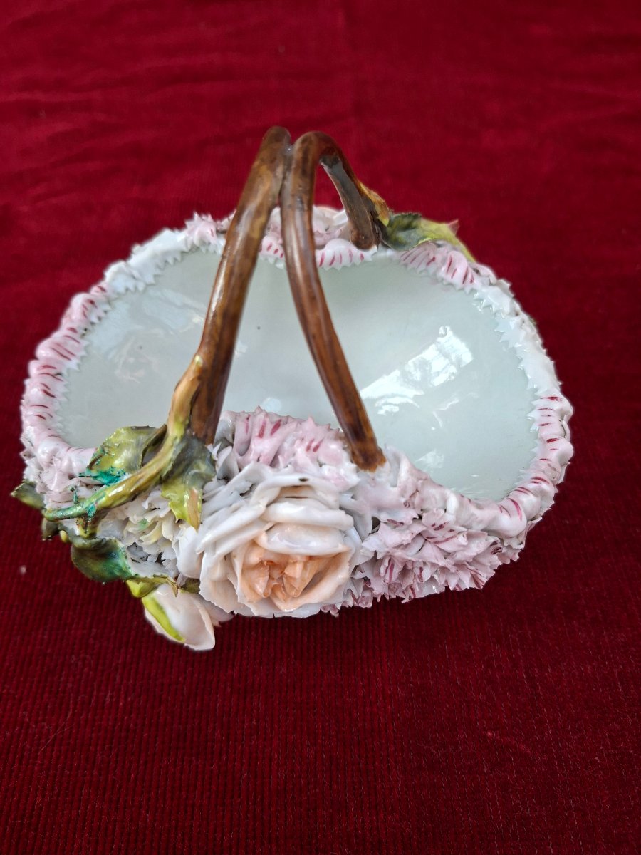 Petit panier fleuri porcelaine Meissen-photo-2