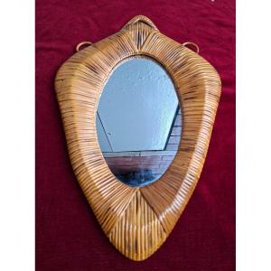 1950s Rattan Mirror