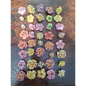 40 Small Porcelain Flowers 